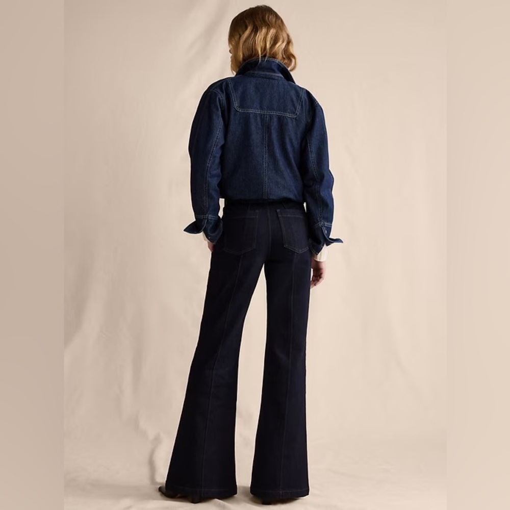 Banana Republic Dark Blue High-Rise Wide-Leg Jeans - Picture 2 of 6